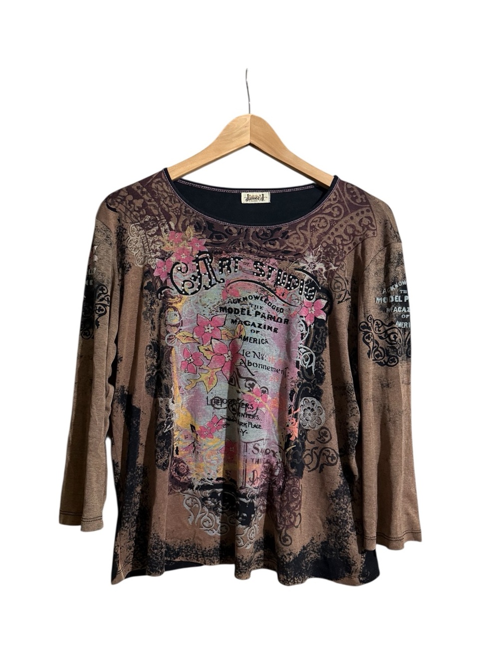 Y2K style 3/4 sleeve tee